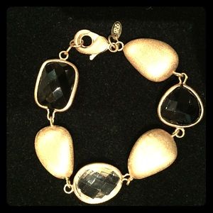 Rivka Friedman brushed gold bracelet with crystals